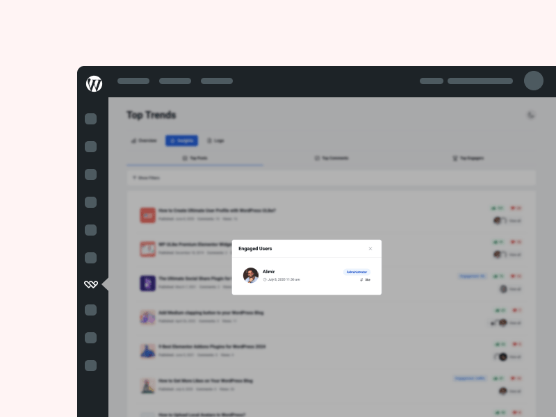 WP ULike engagement preview on a WordPress site